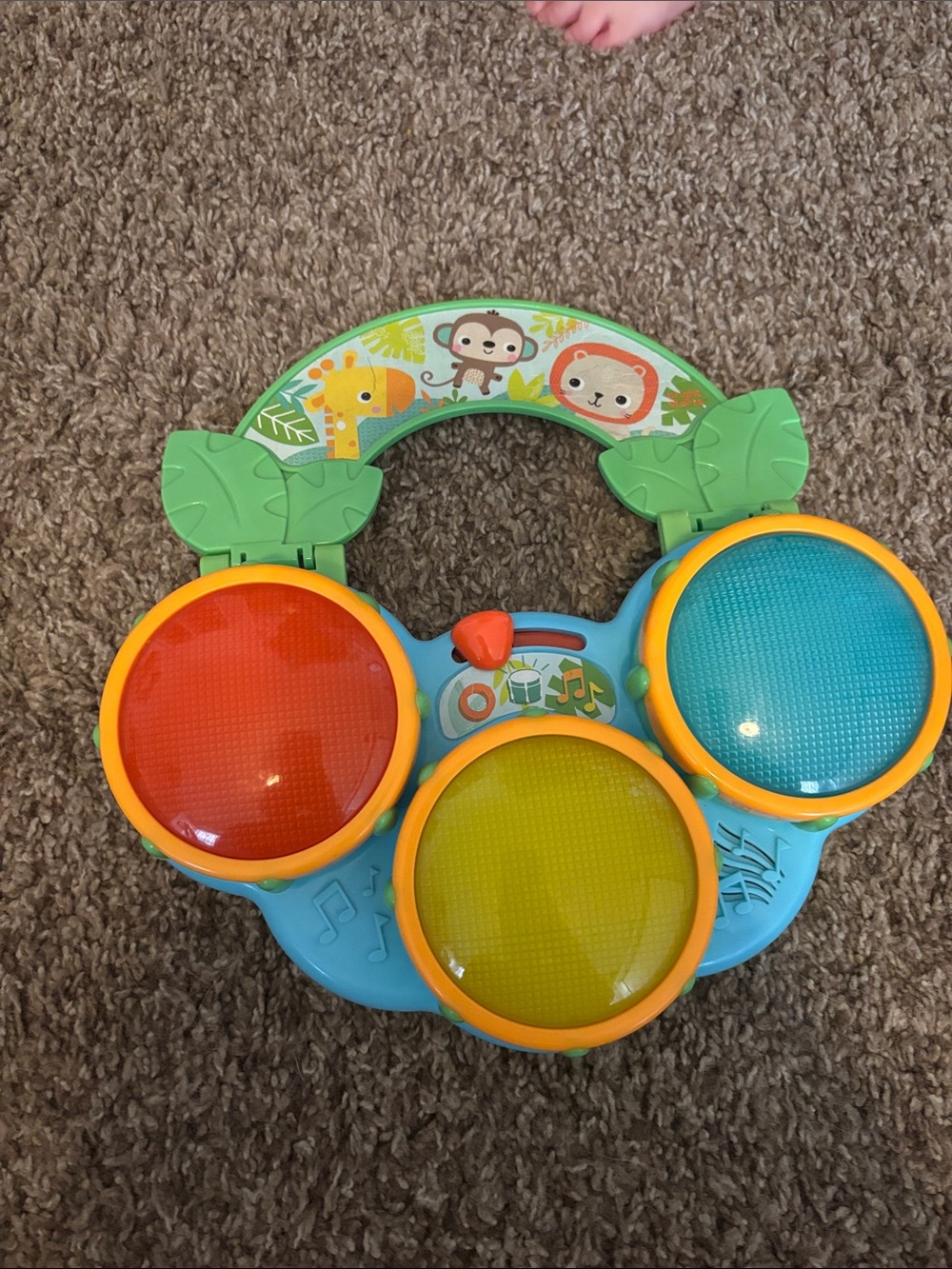 Kids Musical Drum Toy - Red, Yellow & Blue